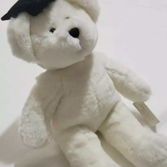 Velvet Touch Collection White Graduation Bear Animal Toy Bear Soft Cute New. - Picture 7 of 8